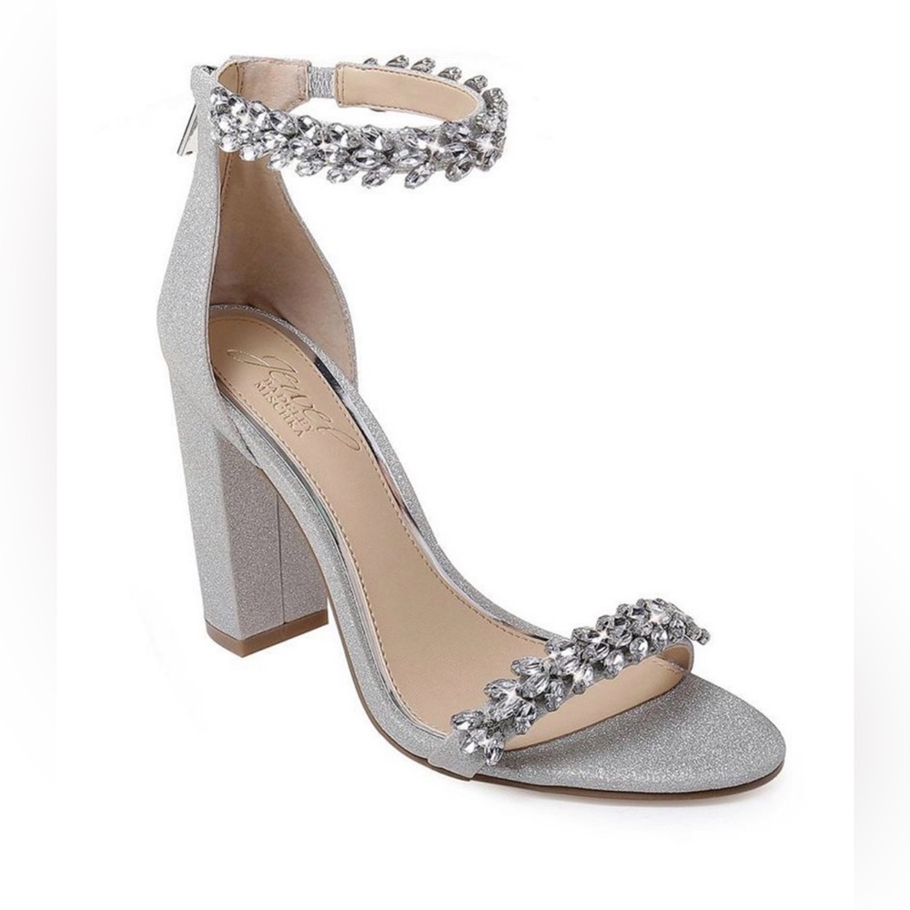 Badgley Mischka Jewel rhinestone strap heels